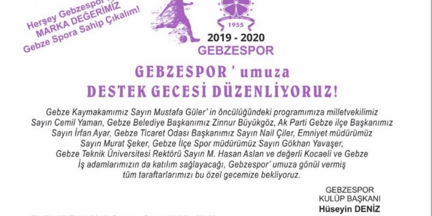 Gebzespor için bir tuğla da sen koy!