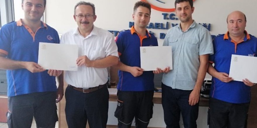 Kocaeli AFAD teşekkür belgesi verdi