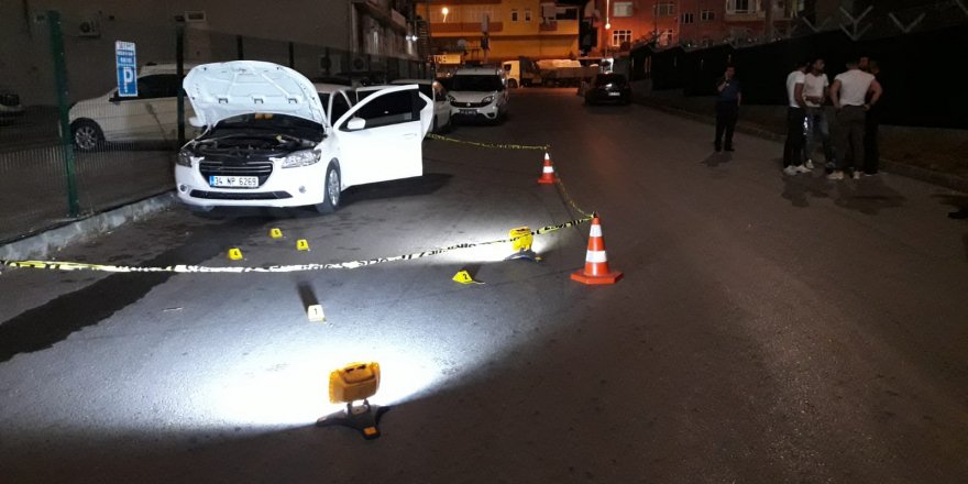 Park halindeki otomobil kurşunlandı