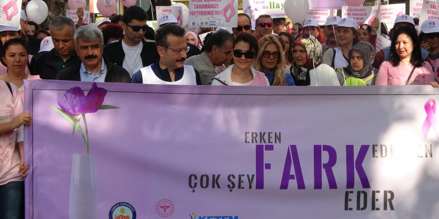 Meme kanserine dikkat çekmek için yürüdüler