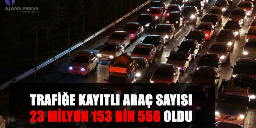 Trafiğe Kayıtlı Araç Sayısı 23 Milyon 153 Bin 556 Oldu