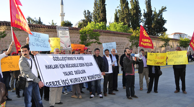 Gebze’deki işçilerden Yatağan işçilerine destek