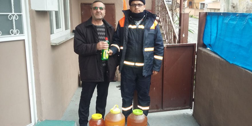 Gebze’de atık yağlar evlerden toplanıyor