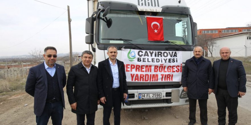 Deprem yardım tırını başkanlar karşıladı