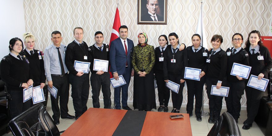 Yangına müdahale edenlere teşekkür belgesi