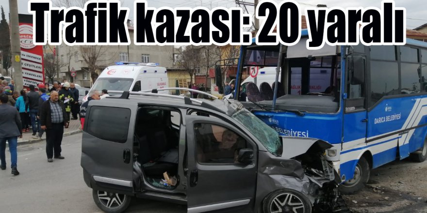 Trafik kazası: 20 yaralı