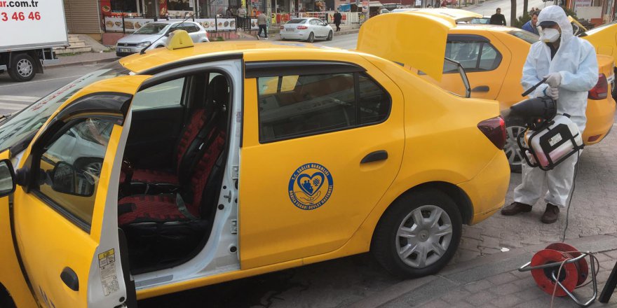 Taksiler dezenfekte ediliyor