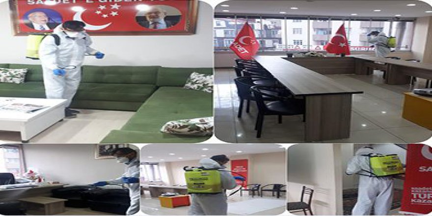 Darıca Saadet Partisi  dezenfekte edildi