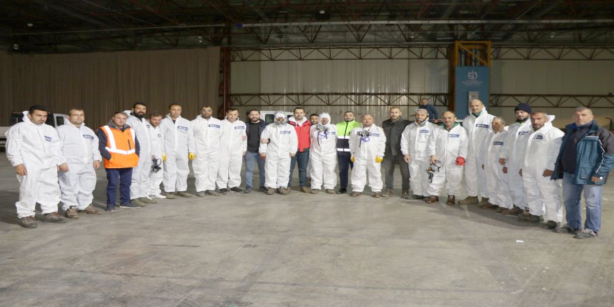 Dezenfektan timi yeni güne hazır