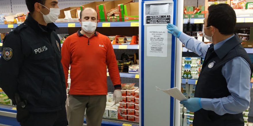 Zabıtadan Marketlere Sosyal Mesafe Denetimleri