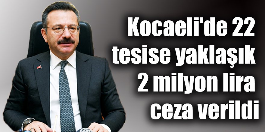 Kocaeli'de 22 tesise yaklaşık 2 milyon lira ceza verildi