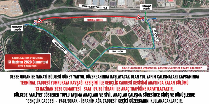 Gebze OSB’de geçici güzergâh uygulaması yapılacak