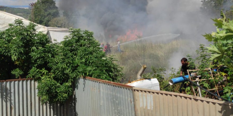 Gebze’de şeftali bahçesi yandı