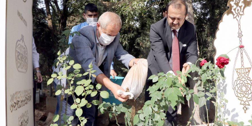 Mezarına toprak ve fidan
