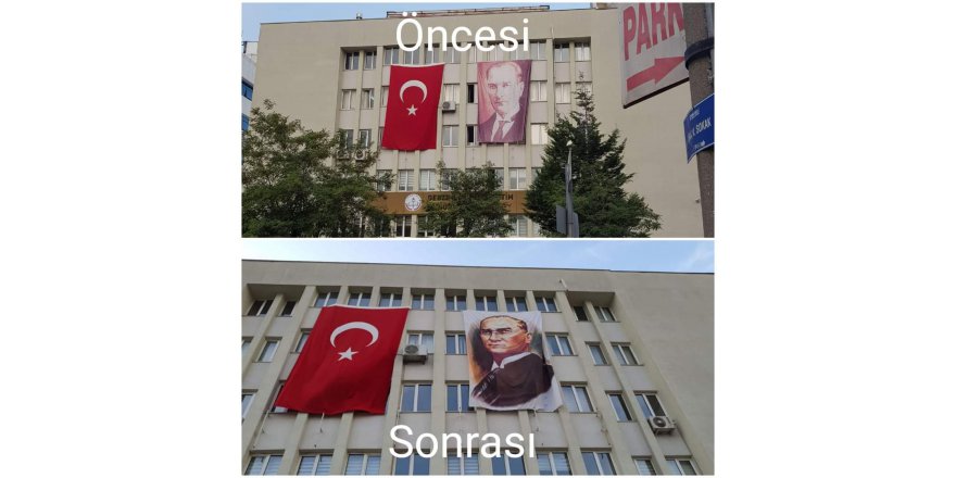 Tepkİler sonrası  Atatürk posteri yenilendi!