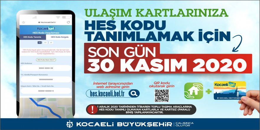 HES koduyla binişler  30 Kasım itibariyle başlıyor