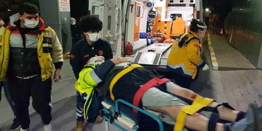 İstinat duvarından düşüp yaralandı