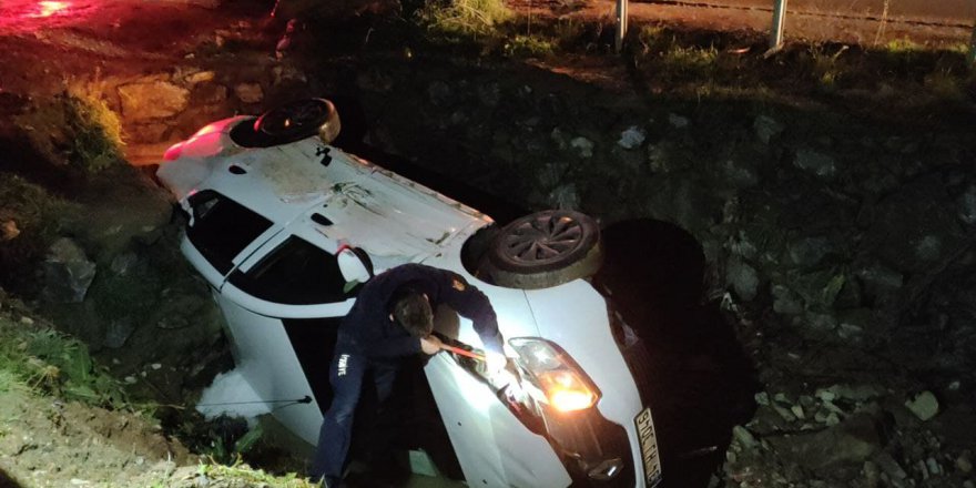 Otomobil dereye uçtu