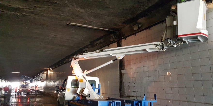 Tünelde aydınlatma  bakım onarımı yapıldı