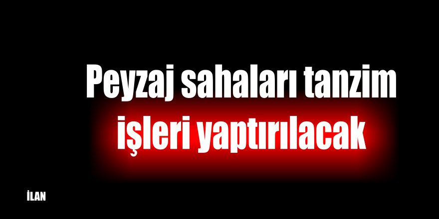 Peyzaj sahaları tanzim işleri yaptırılacak