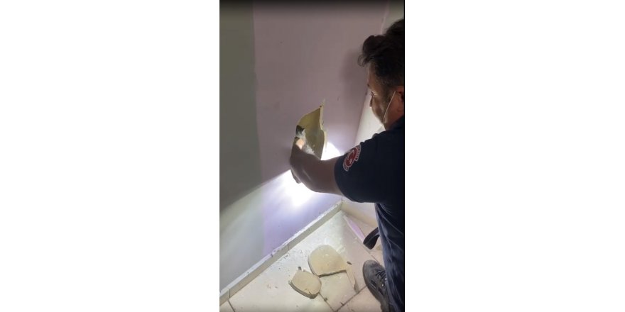 Yavru kediyi itfaiye kurtardı