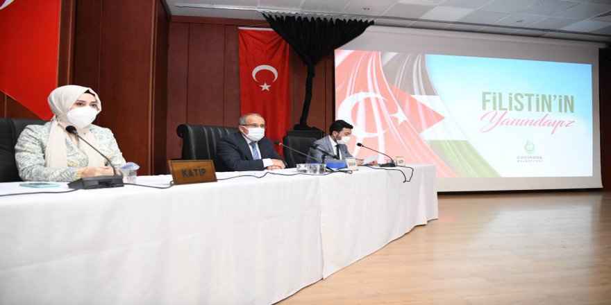 Çayırova’dan Filistin’e  destek, İsrail’e lanet