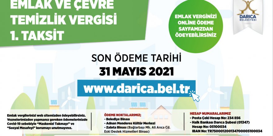 Darıca Belediyesi’nden Emlak vergisi uyarısı