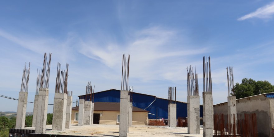 Ambarcı Camii inşaatı  hızla yükseliyor