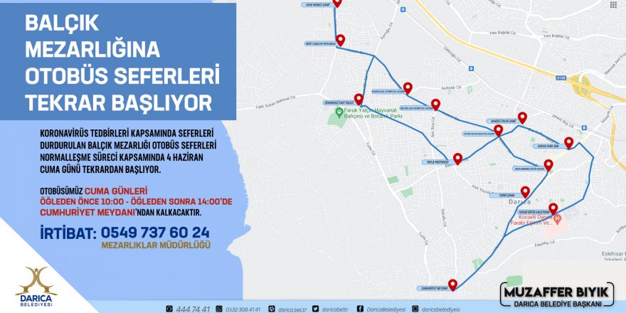 Mezarlığa otobüs seferleri yeniden başladı