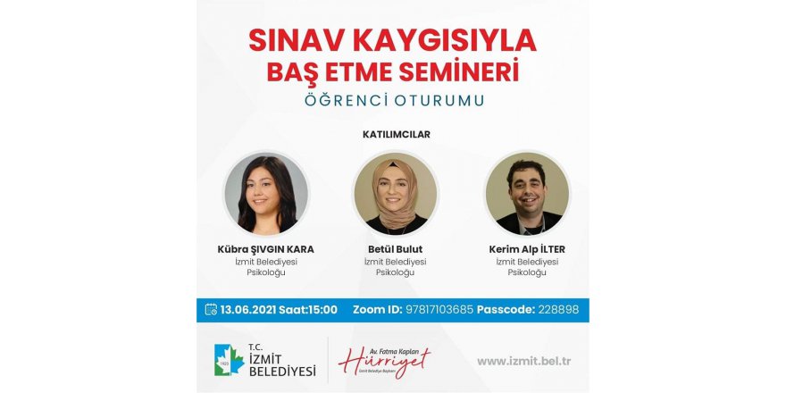 İzmit Belediyesi'nden sınav kaygısı semineri