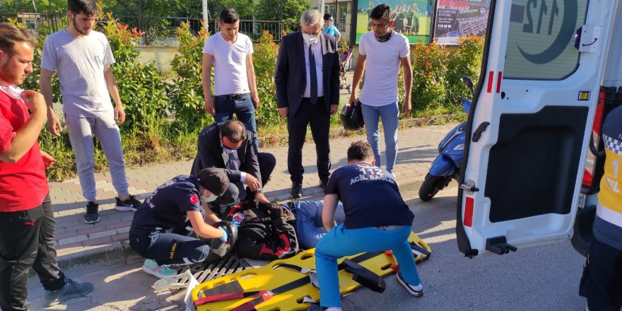 Kaza yapan sürücüye ilk müdahale Pehlevan’dan