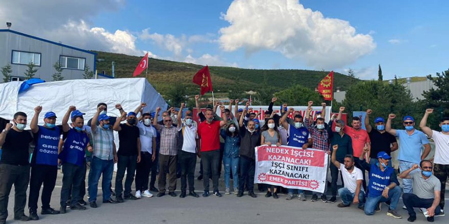 Grevdeki Nedex işçilerine destek ziyareti