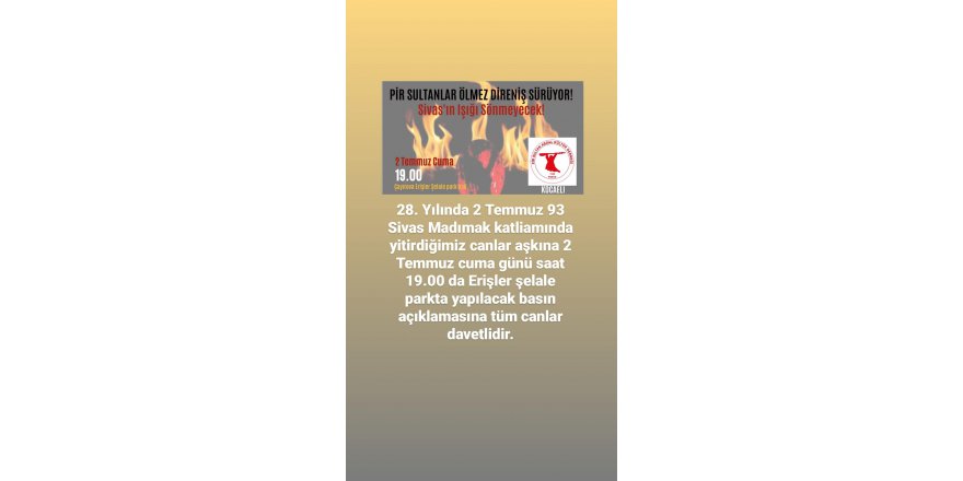 Sivas Katliamının yıldönümünde basın açıklaması