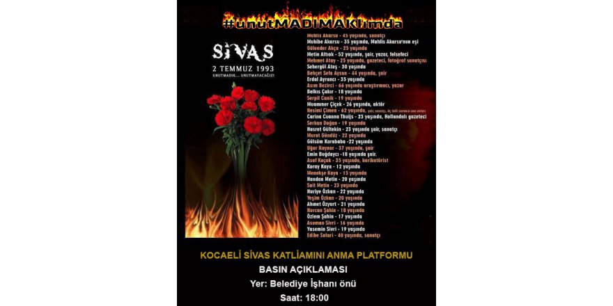 “Sivas’ı unutmadık; unutturmayacağız!”