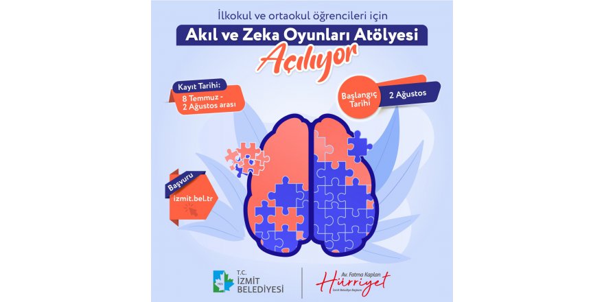 Akıl ve Zeka Oyunları Atölyesi başvuruları sürüyor