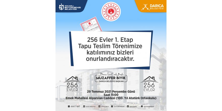 Darıca’da tapular dağıtılıyor