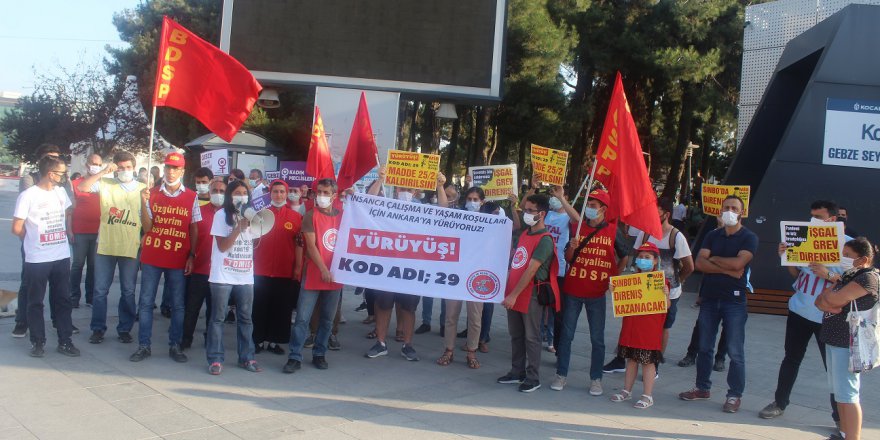 Kod 29’a karşı Ankara yürüyüşü Gebze’den geçti