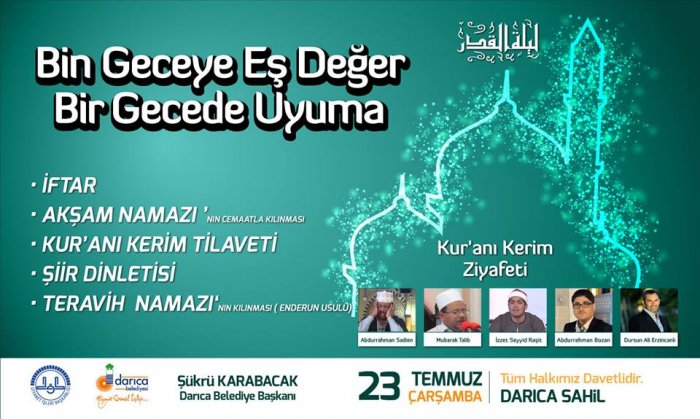 Darıca Kadir Gecesini hep birlikte kutlayacak