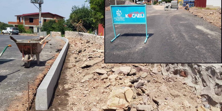 Arslanbey Karatepe Caddesi’nde sıra kaldırım imalatında