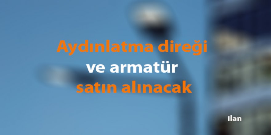 Aydınlatma direği ve armatür satın alınacak