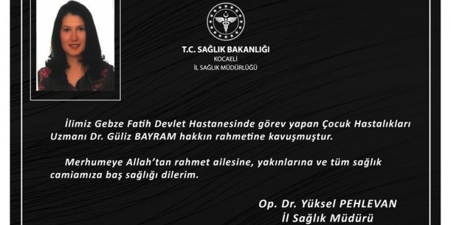 Fatih’te uzman doktor hayatını kaybetti