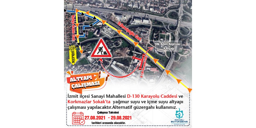 D-130 Karayolu Caddesi’nde çalışma