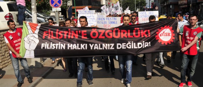 İşçiler, Filistinliler için yürüdü