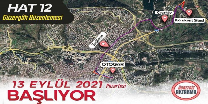 Hat 12’de ücretsiz aktarmalı ulaşım