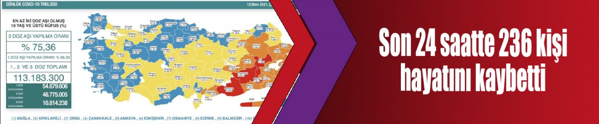 Son 24 saatte 236 kişi hayatını kaybetti