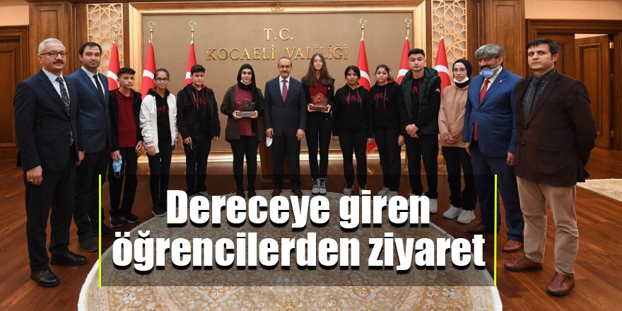 Dereceye giren öğrencilerden ziyaret