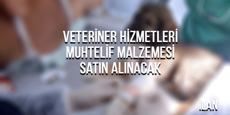 Veteriner hizmetleri muhtelif malzemesi satın alınacak