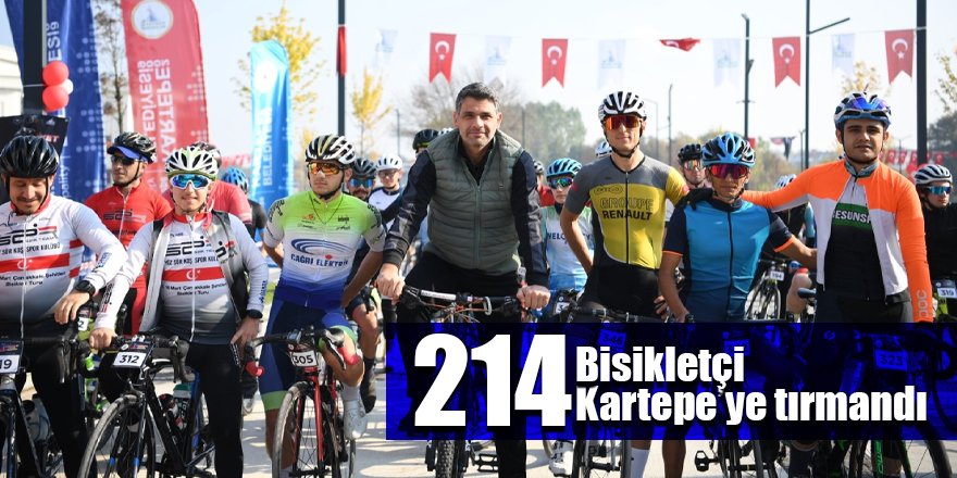 214 bisikletçi Kartepe’ye tırmandı