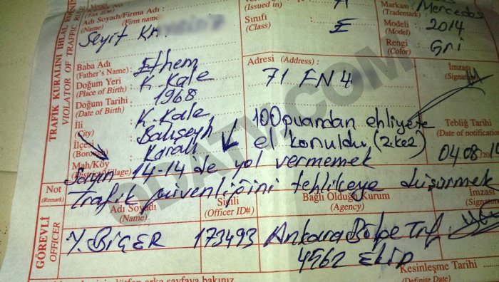 Sen misin Beşir Atalay'ın makam aracına yol vermeyen