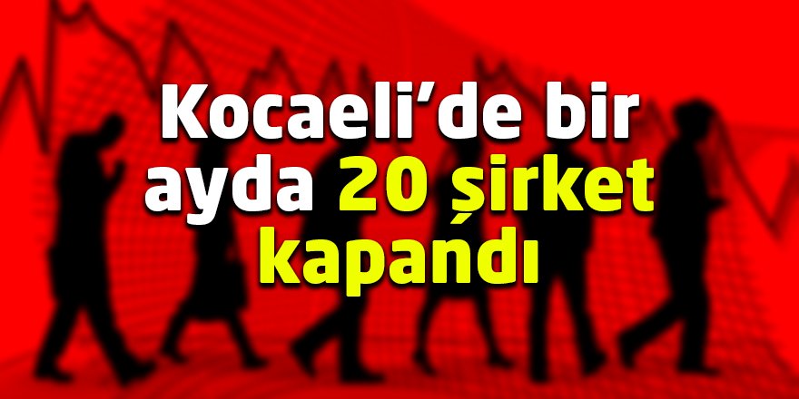 Kocaeli’de bir ayda 20 şirket kapandı